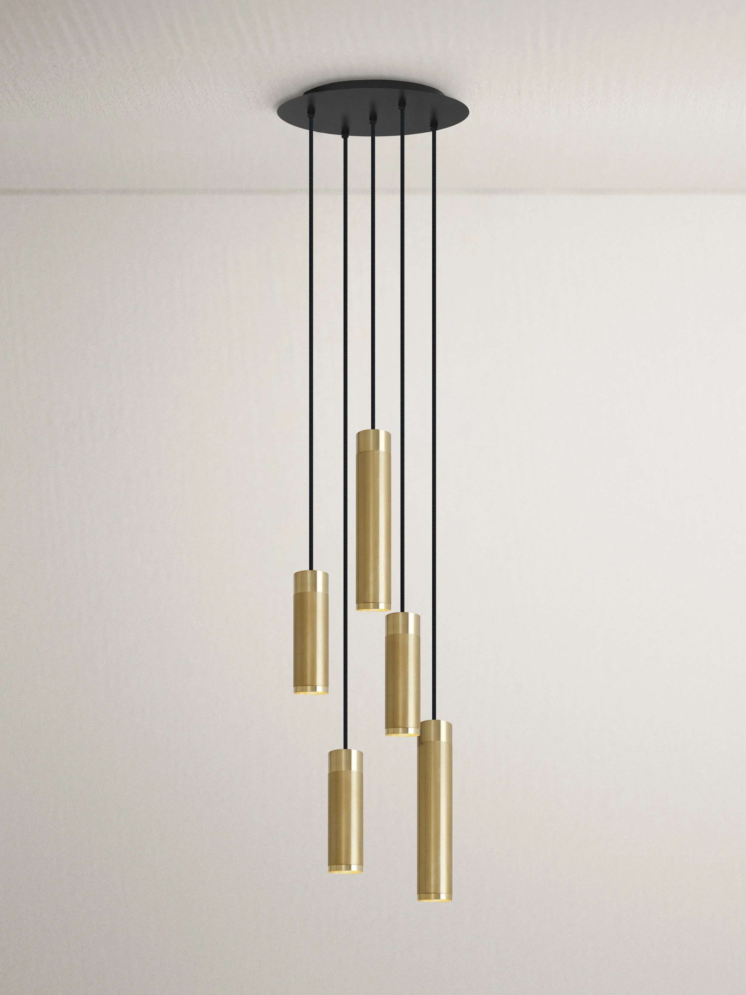 1995s Sper Rare! 【 KOIZUMI 】Pipe Pendant Patrone Pendant Cluster 5-light Lamp, Brass — Thorup Copenhagen